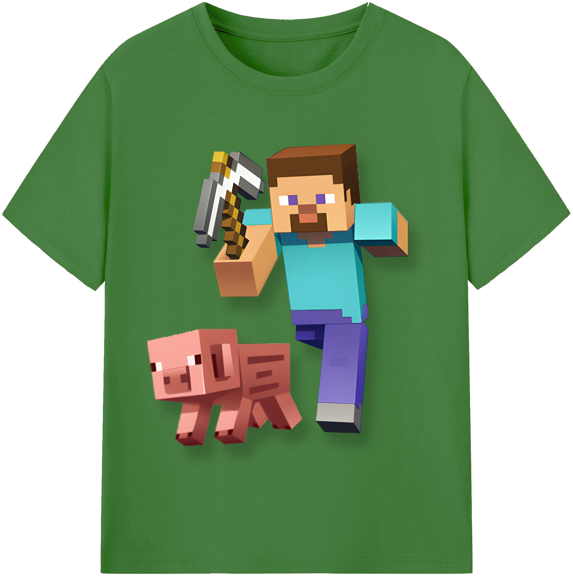 （画像用） マインクラフト ブロックの世界 Minecraft MC Block world レディースカジュアルプリントTシャツ（綿100％）